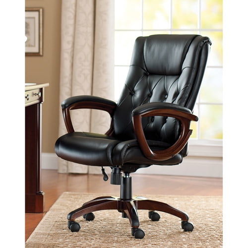 Better Homes And Gardens Bonded Leather, Brown Leather Executive Office Chair