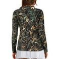 thumbnail image 2 of Yuyamidu Camo Hunting Long Sleeve Golf Shirts for Women 1/4 Zip V-Neck Collared Athletic Tennis Shirts Wood Workout Shirt for Outdoor Sports, Size 2XL, 2 of 8
