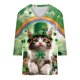 thumbnail image 5 of TaTaai Women St. Patrick's Day Print Loose V-Neck 3/4 Sleeve Top Casual Fashion T-Shirt Ladies Spring Daily Holiday Wear Lightweight Breathable Non-See-Through No Fading Stylish Top Gift, 5 of 5