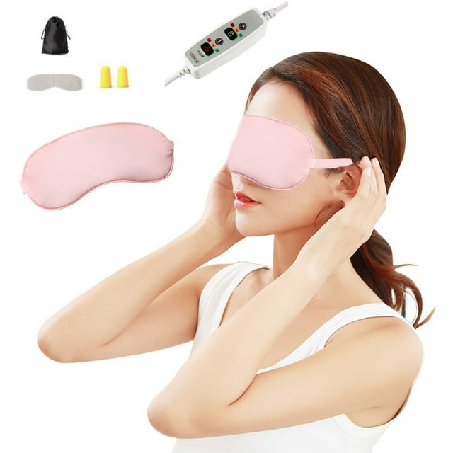 PEONAVET Sleep Masks Heated Eye Mask, Warm Eye Compress Mask for Dry Eyes, USB Eye Heating Pad with Temperature & Timer Control Eye Mask for Sleeping - Contoured