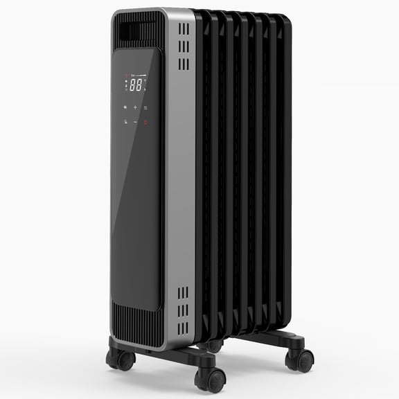 1500W Oil Filled Radiator Space Heater, Portable Electric Room Heater with Remote, Touch Control, 3 Heat Modes, 24H Timer, ECO Energy-Saving for Large Area