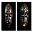 thumbnail image 2 of Designart "Vibrant Ethnical Traditional African Mask V III" African Tribal Framed Wall Art Set Of 2 - Black People Framed Canvas Set For Living Room Decor, 2 of 7