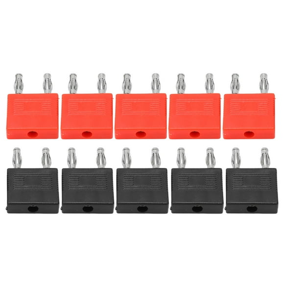 Banana Dual Plug, Electrical Conductivity Strong Connectivity ABS Brass Dual Short Circuit Plug 10Pcs For Automobiles For Ships For Electronic Instruments