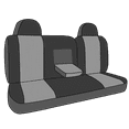 thumbnail image 3 of CalTrend Rear 40/60 Split Back & Solid Cushion Faux Leather Seat Covers for 2020-2021 Toyota Corolla - TY564-01LX Black Insert and Trim, 3 of 3