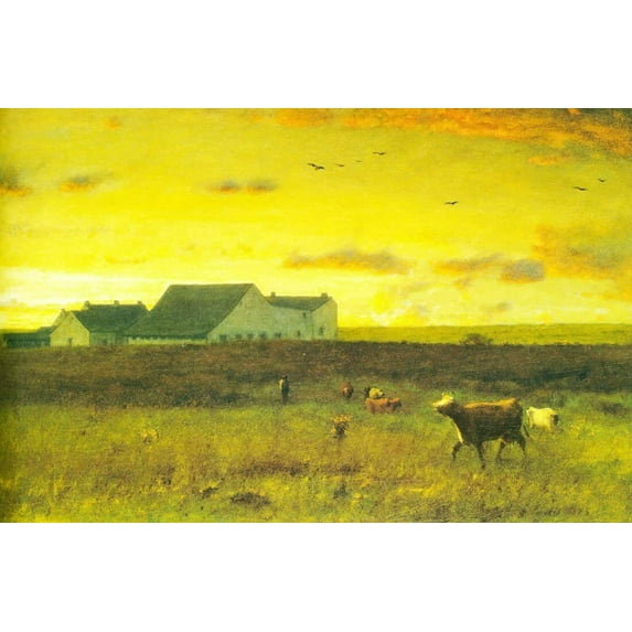 Farm Landscape Cattle - CANVAS OR FINE PRINT WALL ART