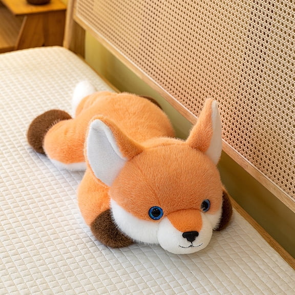 Lifelike Red Fox Plush Toy Fluffy Wild Animal Stuffed Doll Soft Sofa Throw Pillow Holiday Gift