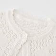 thumbnail image 6 of hengsof Toddler Girls Short Sleeve Bolero Cardigan Sweaters Kids Knit Button Lettuce Trim Shrug Cropped Cute Sweater, 6 of 8