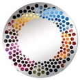 thumbnail image 2 of Designart "Blissful Burst of Colorful Pansies" Pansies Polka Dot Round Wall Mirror - Floral Oval Printed Decorative Mirror - Multiple Color Options, 2 of 5