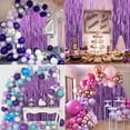 thumbnail image 6 of 3 Pack 3.3 x 9.8 ft Purple Foil Fringe Glitter Curtains Party Decorations, Tinsel Backdrop for Parties, Door Streamers for Birthday, Photo Booth Backdrops, Party Decor, 6 of 7