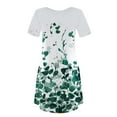 thumbnail image 4 of kytmyeq Women's Fashion Casual Printed With Pockets Bohemian Beach V-Neck Short Sleeve Dresses, 4 of 4