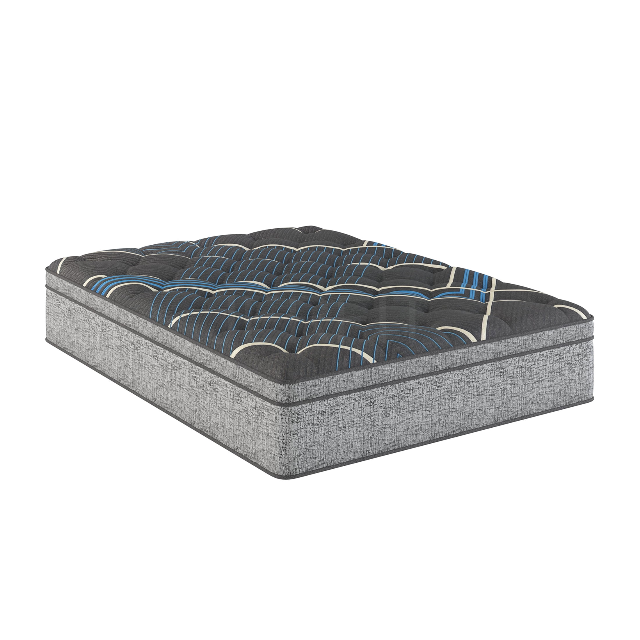 JERFIT 15 Inch King Hybrid Mattress, Euro Top Plush Cooling Gel Memory Foam, Individually Pocketed Coils for Motion Isolation, Edge Support, Grey and Blue