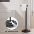 thumbnail image 4 of Toilet Paper Holder Stand, Matte Black Toilet Paper Holder Free Standing,Post Pivoting Design & Stable Weighted Base SUS304 Stainless Steel for Bathroom, 4 of 6