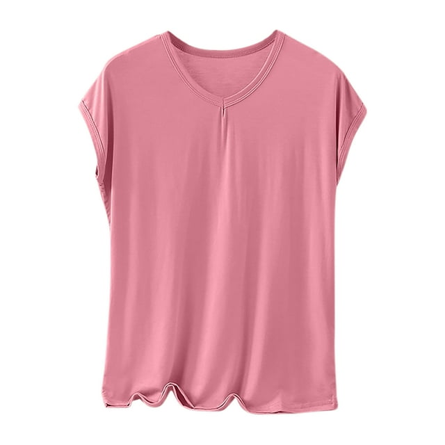 Sleep Shirts for Women - Pajama Tops for Women,Modal Round Neck Short Sleeve Solid Color Base Shirt Soft Comfy Loungewear