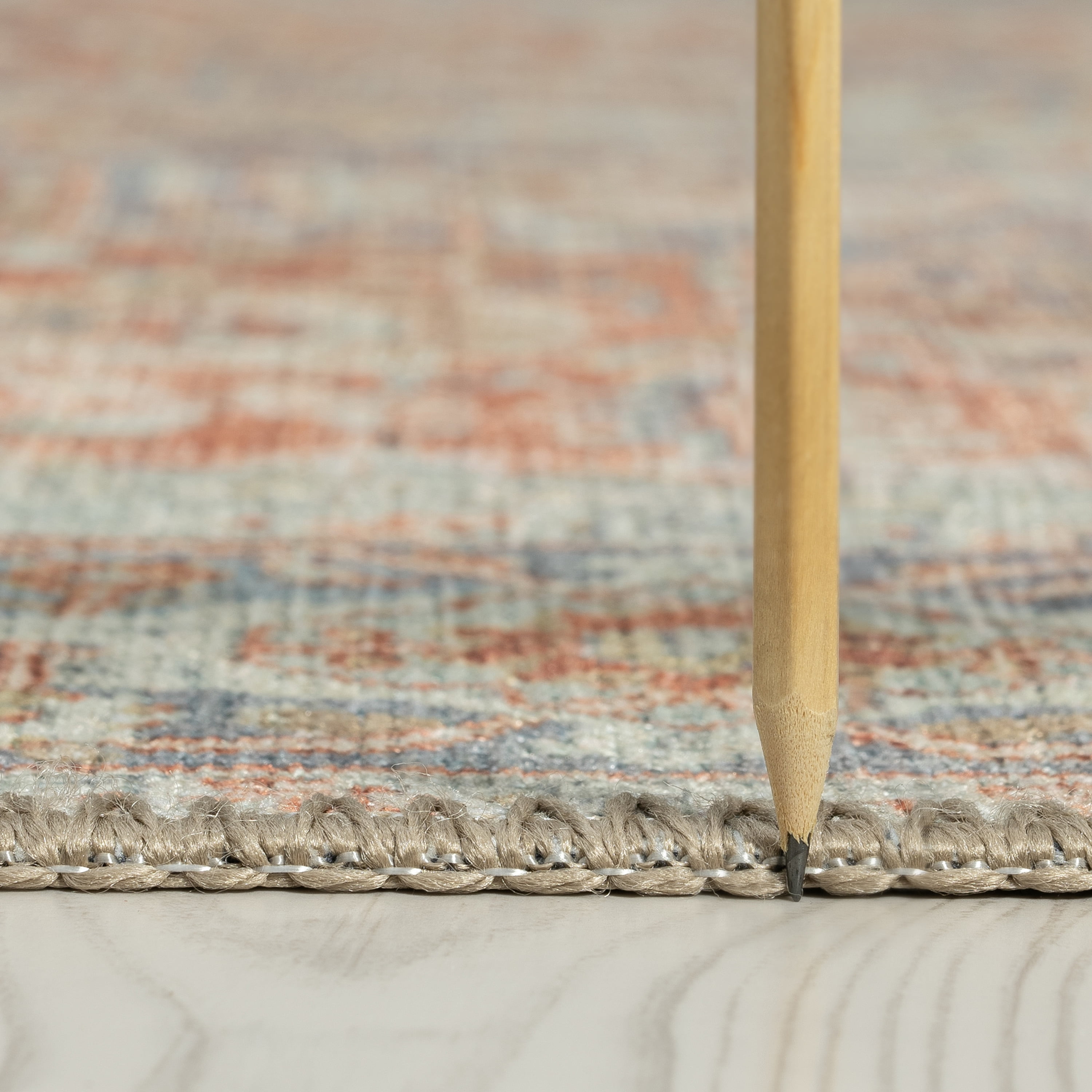 Traditional 5x7 Area Rug (5'3'' x 7'3'') Oriental Rust, Beige Living Room Easy to Clean Machine Washable