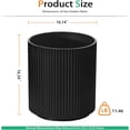 thumbnail image 3 of Round Planter Outdoor Indoor, Large Plant Pots for Porch, Patio, Backyard, Modern Decor for Tall Plants, Flowers (Vertical Black, 16 inch - 2 Pack), 3 of 6