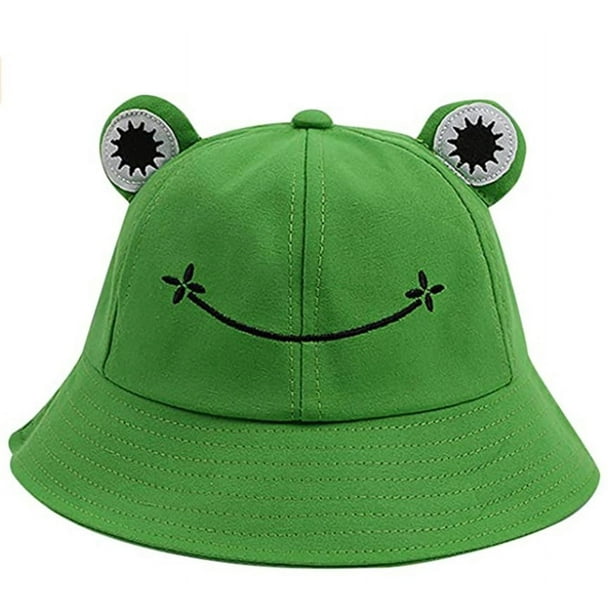 Cute Frog Bucket Hat Funny Beach Sun Hat Fishing Hat for Women