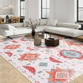 thumbnail image 2 of ZACOO 8x10 Boho Area Rug Machine Washable Living Room Rug Ultra-Thin Non Slip Rug Non-Shedding Foldable Accent Rug, Red/Blue, 2 of 8