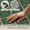 thumbnail image 6 of ODIKA 5'x7' Washable Area Rug Leaves Interlocking With Festive Holly Scroll Trim Christmas Green Refined for Guest Room, Lounge, Apartment, Non-Slip Low Profile, Stain Resistant, 6 of 7