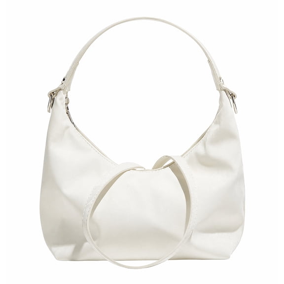 Casual Shoulder Bags for Women with Adjustable Strap and Zipper Closure White