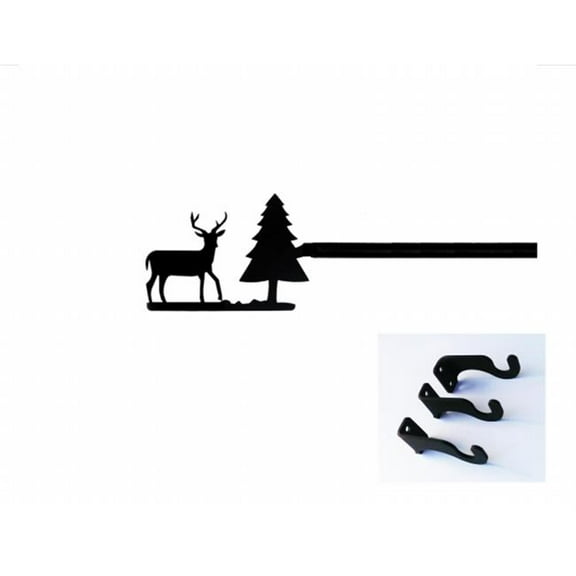 Deer/Pine Curtain Rod XL (Hardware is INCLUDED)