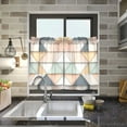 thumbnail image 4 of Yayeee Kitchen Curtains Light Filtering 27"x24" Rod Pocket Short Cafe Window Panel, Pink Geometric, 4 of 7