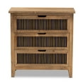thumbnail image 4 of Baxton Studio Clement Rustic Transitional Medium Oak Finished 3-Drawer Wood Spindle Chest, 4 of 9