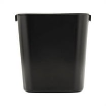 Deskside Plastic Wastebasket Rectangular, 3.5 gal, Black