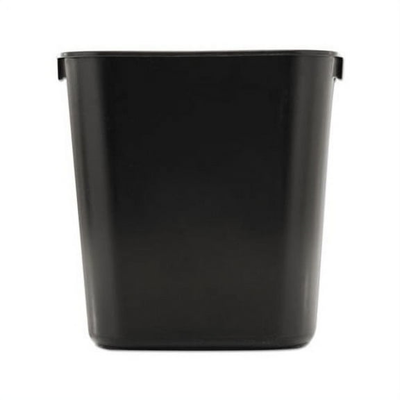 Deskside Plastic Wastebasket Rectangular, 3.5 gal, Black