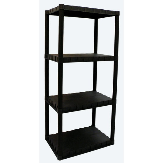 Keter Plastic 4 Tier Shelf 14 X 22 Resin Shelving Unit Black Keter Plastic 4 Tier Shelf 14 X 22 Resin Shelving Unit Black Com