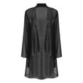 thumbnail image 3 of CHICTRY Women Chiffon Long Sleeve Cardigan Open Front Casual Shrug Bride's Mother Formal Coat Black M, 3 of 5