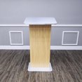 thumbnail image 2 of FixtureDisplays® 49" Maple Melamine Podium Pulpit Lectern With Curved Brushed Stainless Steel Sides 19629, 2 of 13