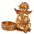 thumbnail image 3 of Portavelas con forma de ángel, color dorado, para cocina y decoración de granja. 10 cm x 7 cm x 10 cm, 3 of 9