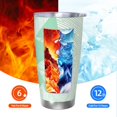thumbnail image 6 of 20oz Car Cup Three-Piece Set Of Single Silver Edge No Smell Easy To Carry Heat Preservation For Daily Car Sports Travel Lightseagreen Geometric Lines_4, 6 of 8