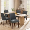 thumbnail image 2 of Upholstered Dining Chair Wood Mid Century Side Chair for Kitchen Desk, Dining Room and Restaurant, Set of 2, Dark Gray, 2 of 10