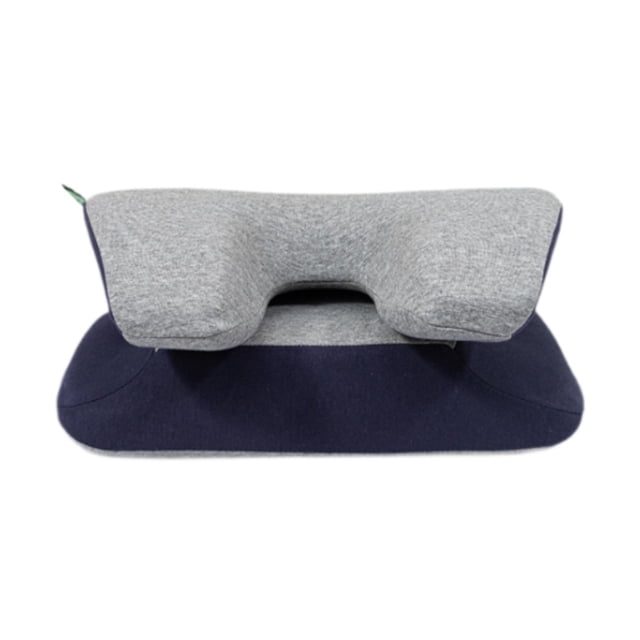Almohada de escritorio para siesta, funda extraíble, almohada lumbar para adultos, transpirable Gris azul oscuro
