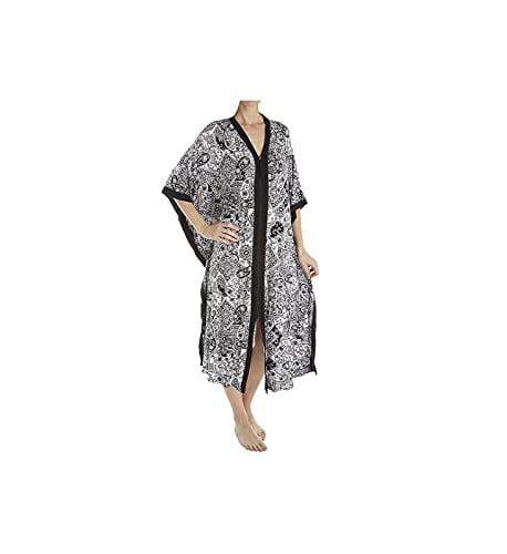 AmeriMark Womens Striped Knit Lounger V Neck Long T Shirt Nightgown Sleepwear 