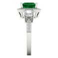 thumbnail image 3 of Three-Stone Engagement Ring for Women - 3.005ct Simulated Emerald in 14K White Gold Promise Ring, 3 of 6