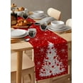 thumbnail image 3 of Table Runners 108 Inches Long Dress Scarves, Red Christmas Tree Farmhouse Coffee/Dining/Kitchen Table Runner for Living Room, Vintage Balls Snowflake Xmas Tree 13x108 Inch, 3 of 7