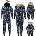 thumbnail image 2 of Matching Family Christmas Pajamas Set Reindeer Hoodie Jumpsuit Romper Holiday Pjs Onesies Home Sleepwear Navy Blue Mom 2XL, 2 of 8