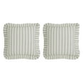 thumbnail image 2 of VHC Brands Finders Keepers Ruffled Fabric 2 Piece Euro Sham for Pillows Tan White Striped Farmhouse Cottage Bedding 26x26 Set of Two, 2 of 5