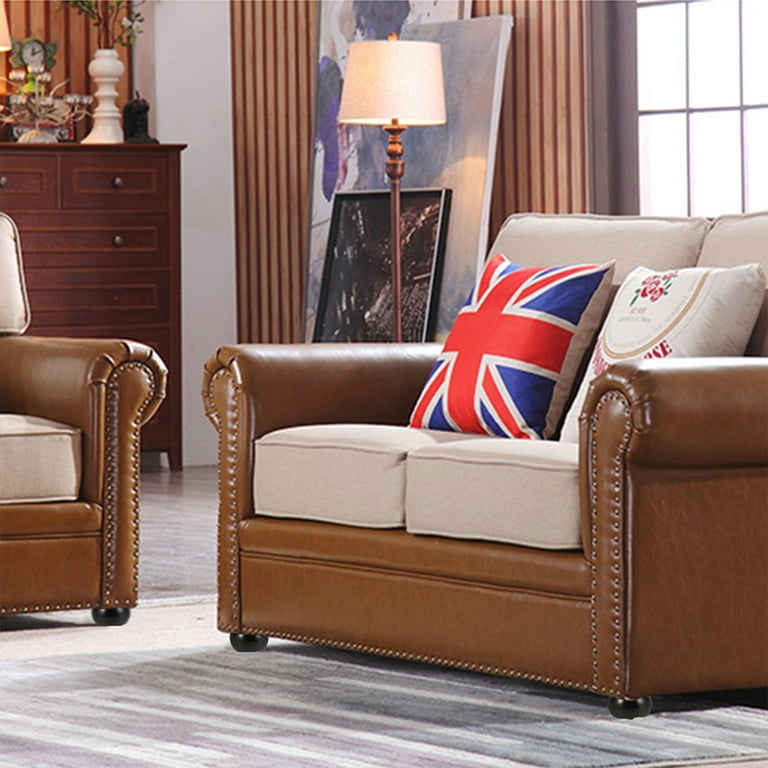 Ikoopy 4pcs Solid Wood Furniture Legs Round Shape Bun Feet Replacement 5cm Tall Sofa Legs 10 x 5cm Furniture Feet for Sofa Couch Cha