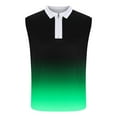 thumbnail image 3 of Dovford Mens Sleeveless Shirts Zipper Collar Solid Color Lapel Shirt Body Building Casual Summer Beach Tops, 3 of 4