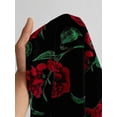 thumbnail image 7 of Black Plus-Size Off-Shoulder Rose Print A-Line Dress With Side Split, 7 of 7