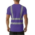 thumbnail image 6 of UVEASISHA High Visibility Shirts for Men Mesh Quick Dry Safety T-Shirt Short Sleeve Reflective Strip Work Tees Outdoor Construction Summer Tops with Chest Pocket Purple S, 6 of 9