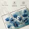 thumbnail image 6 of Elephant Stock Springing Up Blue Wall Art - Horizontal Multi Panel Canvas - Lobby Wall Decor - Floral And Botanical Multi Panel - Teal And Beige Decor By Nan - 74" x 48", 6 of 8