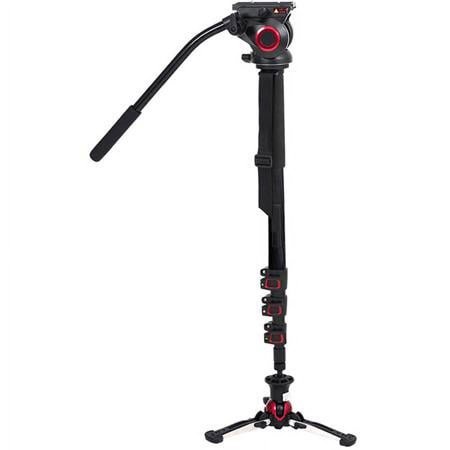 UPC: 0614993189972 | TP705BS Carbon Fiber 4-Section Monopod with Pivoting and Lockable Foot Stand  22 Lbs Capacity