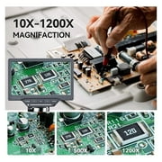 1200X 7 Digital Microscope For Electronics Soldering IPS Screen 12MP Repair Coin Microscopio For Windows Mac ,Versatile Design