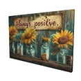 thumbnail image 3 of 16x24 inch Sunflower Vase 'Always Positive' Slogan Canvas Pictures,Rustic Villa,Garden Yard,Fence Door Decor Accessory,Living Room,Study,Garden Wall Art Decor Paintings Canvas,Bedroom Decor, 3 of 6