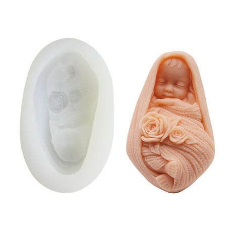 

3D Sleeping Baby Silicone Soap Mold for Fondant Cake Topper Decorating Chocolate Polymer Mould