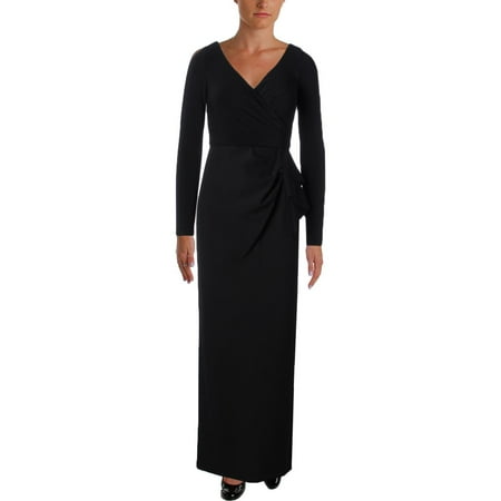 Lauren Ralph Womens Hectora Mixed Media Lauren Ralph Womens Hectora Mixed Media Cascade Ruffle Evening Dress